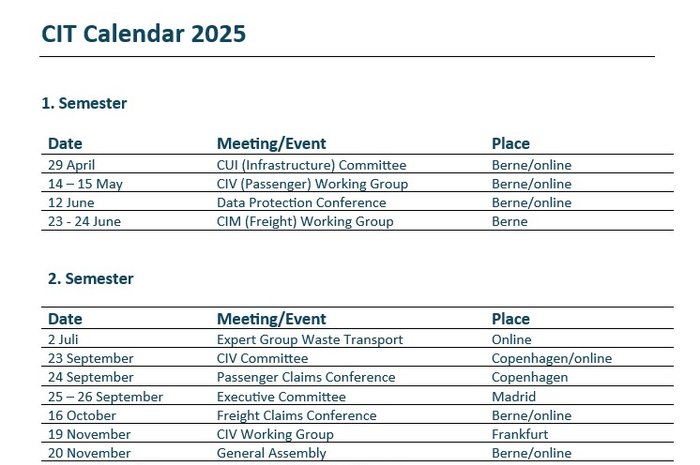 CIT calendar 2025