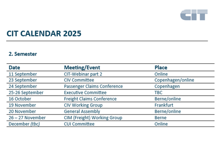 CIT calendar 2025